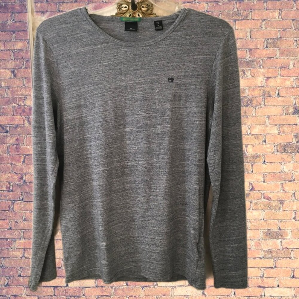Scotch & Soda Special Delivery Amsterdam Mens Heather Gray Long Sleeve T-Shirt M
